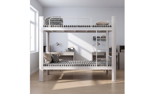 Space-Saving Bunk Bed Frame with Ladder Heavy Duty Metal Bunk Bed Sturdy Furniture Sturdy for Students, Kids, Shared Bedroom, Dorm Room, Student Housing
