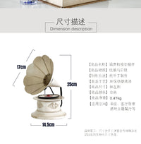 欧式复古留声机金属手工模型摆件创意家居怀旧饰品工艺品影视道具