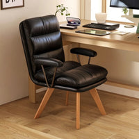 High-Back Swivel Chair with Armrests Padded Swivel Chair Leather Modern for Distant Workers, Students, Study, Bedroom
