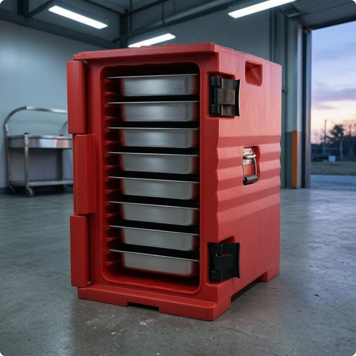 Insulated Food Box Ribbed Interior Insulated Food Carrier Large Capacity Hot Box for Transport
