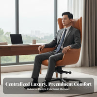 Highposterior Managerial Chair Premium Leather Upholstery Office Furniture Adjustable Height sturdyDuty Base for Adults