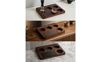 Espresso Station Base Wood Storage Board Compact Coffee Tool Organizer for Baristas