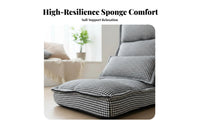 Houndstooth Pattern Adjustable spinerest Lounger Multi-Angle Adjustment Lazy Sofa Comfortable Padding Floor Chair Ergonomic Support for Students, Teenagers, Bedroom, Bay casement, Dorm Room, Home deactivatedice