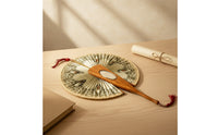 Fan with Mirror Antique-Style Pleated Hand Fan Ornate for Collectors, Entertainers, Home Decor, Photoshoots, Stage Props