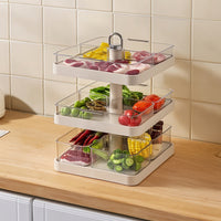 Rotating Tray with Compartments Versatile Divided Serving Dish for Meal Prep