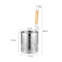 Hot Pot Colander Multi-Function Noodle Strainer Basket Easy to Clean Stainless Steel Blanching Basket for Chefs, Restaurant