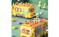 Shape Sorter Bus Developmental Toy Bus with Xylophone Shape Sorter Toy Educational Activity Center Interactive for Toddlers