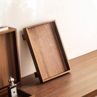 Walnut Wood Tray with Chinese Style for Home Decoration and Storage