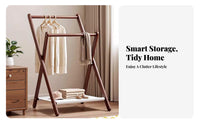 Twin-Leg Clothes Rack with Shelf Side hangers Clothing Organizer Large Capacity