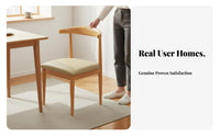 Nordic Design Dining Chair Sturdy Steel Frame Wood-Look Metal Chair for Students
