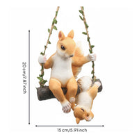 Climbing Squirrel Figurine Gift Squirrel Hanging Decoration Outdoor for Balcony