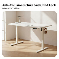 Electric Standing Desk Height Adjustable Desk Computer Table Motorized Workstation with Memory Presets and Steel Frame Suitable for Home Office Study Workspace