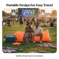 Lightweight Wind-Inflated Recliner Quick Inflation Wind-Inflated Lounger No Pump Needed Air Sofa Waterproof for eventand-enjoyers, Beach Lovers, Camping, Music events, outdoor meals, backrestyard