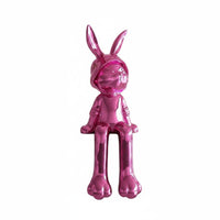 Rabbit Statue Modern Luxe Design Resin Rabbit Figurine Glossy Finish