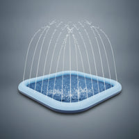 Splash Pad with Sprinkler Easy-Topet Cleaning Splash Pad Water Play Mat with Sprinkler Outdoor Safe for Pets, Backyard, Lawn