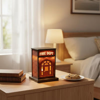 Fire Dept Night Light Portable Mini Fire Station Lamp Cute Design for Desk