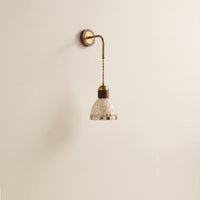 Wall Light Full-Color-Range Wood Wall Lamp Retro Sconce with Glass Shade for Dining Room