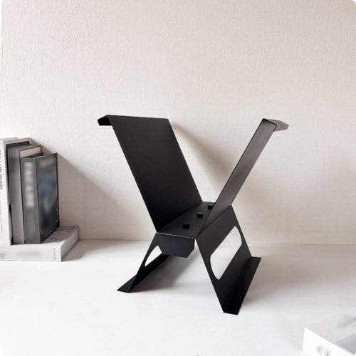 X Shaped Magazine Rack Creative Crafted Metal Magazine Rack Stable Support Paper Organizer for Showroom, Study Room