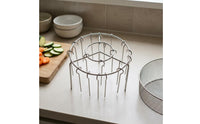 Air Fryer Grill Skewer Rack Upright Legs Stainless Steel Kabob Rack Silver Finish Round Stainless Steel Grill holder