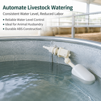 Livestock Waterer Trough Valve, Automatic Fill Inlet Controller, 3/4 Inch Hose Connection, Poultry Farm Water Valve