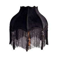 Lampshade with Fringe Velvet Dome Lampshade Textured for Guesthouses
