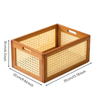 CD Storage Box Wooden Desktop Organizer with Handles Compact CD Holder for Collectors
