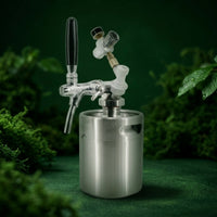 Stainless Steel Mini Keg with Faucet Pressurized Mini Keg Brushed Growler Long-Lasting for Homebrewers