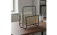 Magazine Rack Minimalist Design Woven Newspaper Stand Versatile Metal Frame Book Holder for Office, Living Room