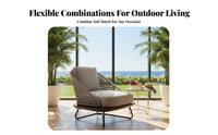 4 Pieces Waterresistant 4-Piece Woven Seating Set sun-resistant Outdoor Furnishings UV-Resistant Conversation Group Comfortable seat pads for Homeowners, Business Owners, Garden, Balcony, Terrace, rearyard