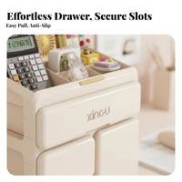 Multi-Compartment Storage Box Space-Saving Stationery Holder for Desk, Dorm Room