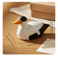 Wooden Duck Figurine Birthday Gift Hand-Carved Duck Figurine Handcrafted Elegance Small Animal Miniature for Collectors