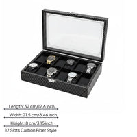 Watch Box Front Clasp Organizer Lined Interior