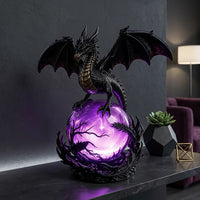 跨境新品Gothic Home Table Lamp 树脂哥特龙LED水晶球灯客厅摆件