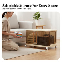 Foldable Design foldable Storage Cabinet Large Capacity foldable Box with Front Doors Secure Latch Organizing Bin Toolwithout tools Assembly for Homeowners, Apartment Dwellers, Bedroom, Living Room, Closet, Kitchen
