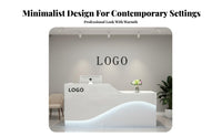 Sturdy Construction Commercial Checkout Counter Scratch Resistant Modern Reception Desk High Load-Bearing Capacity Modern Front Desk with Storage Two-Tier Design for Receptionists, Business Owners, Retail Employees, Lobby, Medical Office