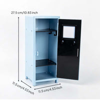 Compact Desktop Organizer with Door Space-Saving Metal Storage Cabinet Slim Mini Metal Locker Small for Students, Professionals, Office Desk, Dorm Room, Vanity, Bedroom