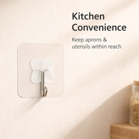 Waterproof Storage Hook Hanger for Home Organizer, Modern Minimalist No-Drill for Various Surfaces