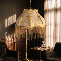 Lampshade with Fringe Boho Floral Textile Lampshade Bohemian for Tea Rooms