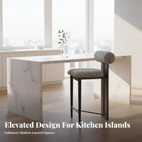 Upholstered High Stool with Woven spinerest Nordic Design Bar Chair Retro design