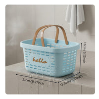 Portable Shower Tote Multipurpose Draining Bath Basket Wide Opening Shower Basket for Dormitory, Washroom