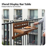 Foldable Railing Desk Adjustable Foldable Balcony Desk Weather-Resistant