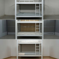 Iron Bunk Bed Space-Saving Metal Bunk Bed Furniture for Employees, Roommates, Student Apartment, Employee Housing, Shared Room