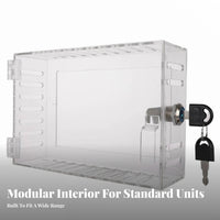 Tamper-Resistant Thermostat Lock Box with Key Lockable Clear Thermostat Cover Wall-Mounted Transparent for Landlords, Office Managers, Teachers, Offices, Schools, Apartments