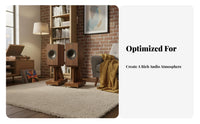 Adjustable Feet Solid Wood Speaker Stand Vibration Reduction Bookshelf Speaker Stand Shock Absorbing Audio Accessory High-Fidelity Grade for Audiophiles, Home Theater