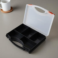 Electronic Parts Organizer Box PP Divider Box Portable Handle Screw Storage Case for Garage