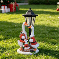 Christmas Goose Solar Garden Decoration Resin Craft for Outdoor Yard Path
