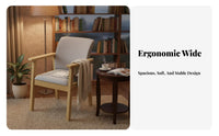Upholstered Armchair Sturdy Frame Dining Seat Ergonomic Support for Reading Nook