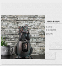 青蛙提太阳能灯户外草坪灯草地灯地插灯景观庭院灯铁件花园装饰灯