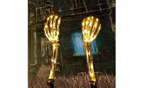 3 Pieces Bone-Colored Skull and Skeleton Arms Outdoor Skeleton Arm Stakes Spooky Halloween Lawn Stakes Scary