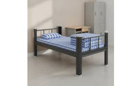 Single Bed Frame Matte Black Metal Bed Frame with Slats No Box Spring Needed Furniture for Students, Bedroom, Dorm Room, Apartment